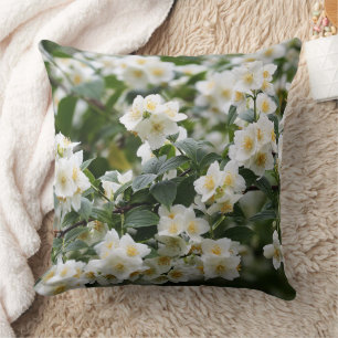 Personalised Name Jasmine Flowers Throw Pillow