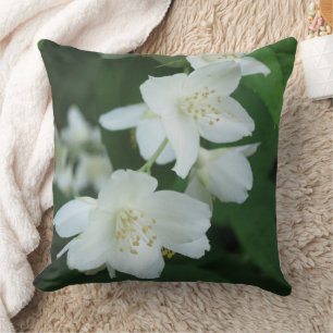 Personalised Name Jasmine Flowers Throw Pillow