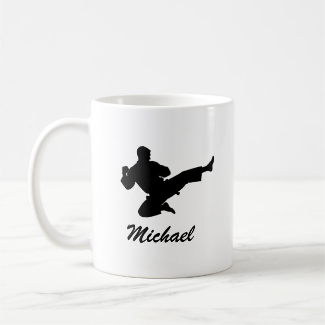 Personalised Name Karate / Taekwondo / judo Coffee Mug (Left)