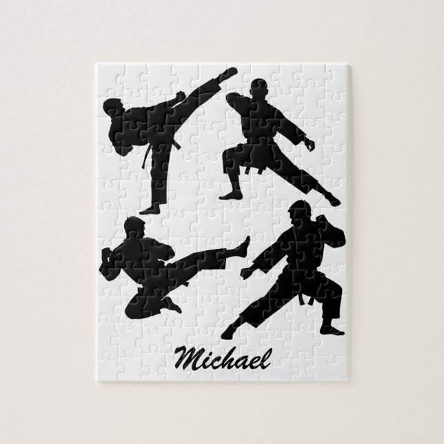 Personalised Name Karate / Taekwondo / judo Jigsaw Puzzle (Vertical)