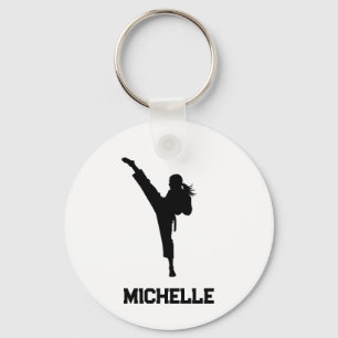 Personalised Name Karate / Taekwondo / judo Key Ring