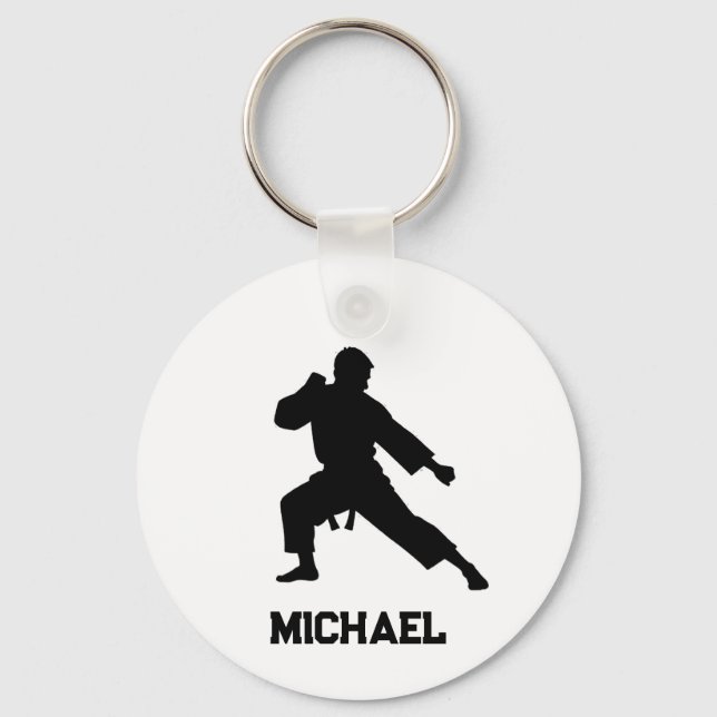 Personalised Name Karate / Taekwondo / judo Key Ring (Front)