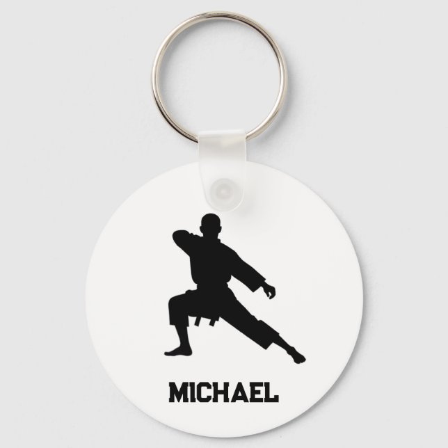 Personalised Name Karate / Taekwondo / judo Key Ring (Front)