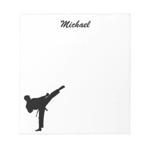 Personalised Name Karate / Taekwondo / judo Notepad
