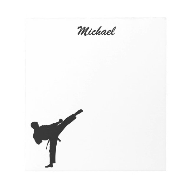 Personalised Name Karate / Taekwondo / judo Notepad (Front)