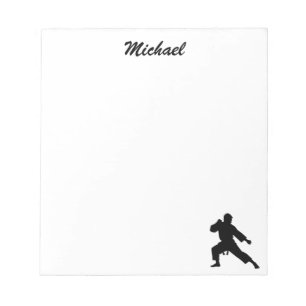 Personalised Name Karate / Taekwondo / judo Notepad