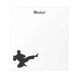 Personalised Name Karate / Taekwondo / judo Notepad