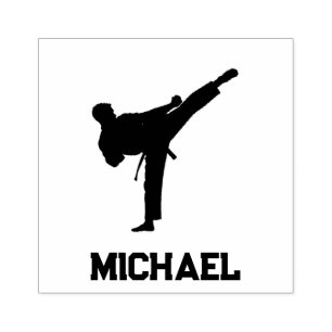 Personalised Name Karate / Taekwondo / judo Rubber Stamp