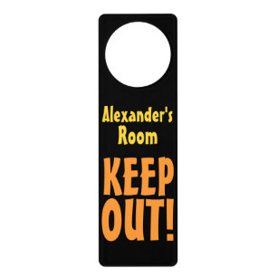 Personalised Name Keep Out Door Hanger Room Sign