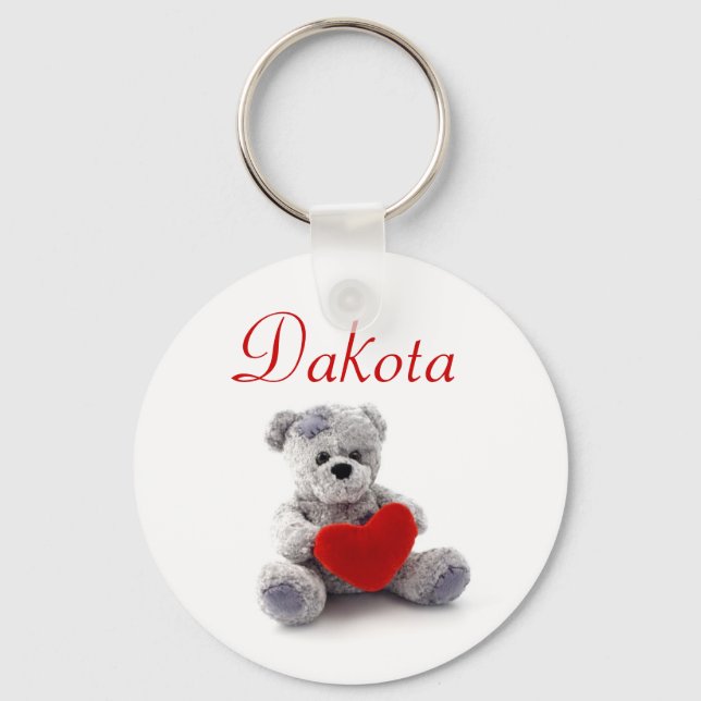 Personalised Name Keyring - Teddy Bear (Front)