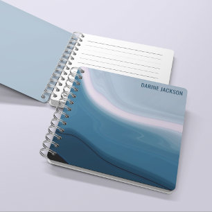 Personalised Name l Ocean Blue Watercolor  Notebook