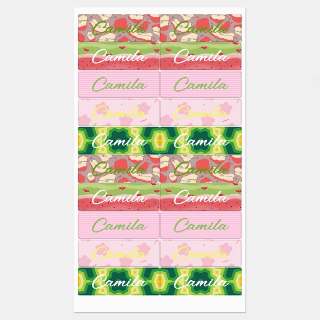Personalised Name Labels for girls (Sheet)