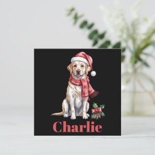 Personalised Name Labrador Retriever Christmas Holiday Card