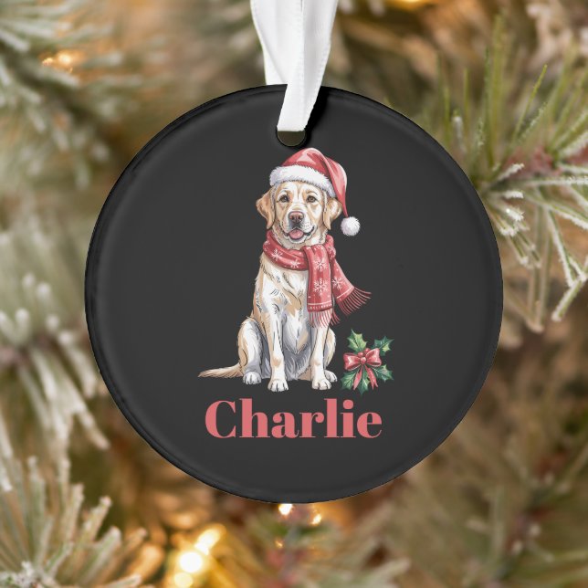Personalised Name Labrador Retriever Christmas Ornament (Tree)