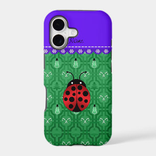 Personalised name ladybug green snowmen