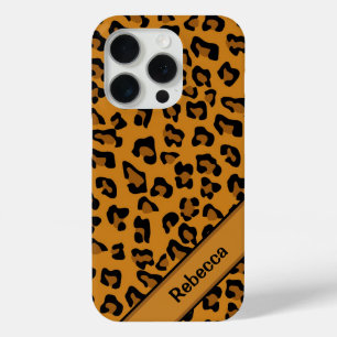 Personalised name Leopard Print Pattern V2 iPhone 15 Pro Case
