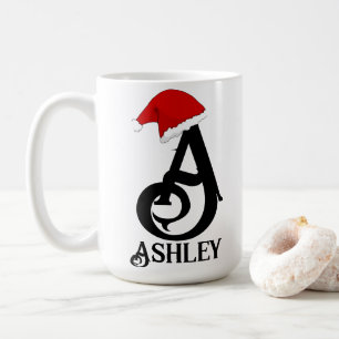 Personalised name lettering,monogram Christmas Coffee Mug