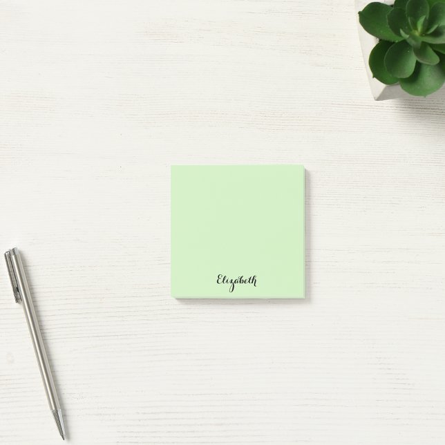 Personalised Name Light Green Home Office Business Post-it Notes (Personalized Name Light Green Home Office Business Post-it Notes)