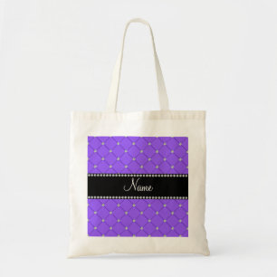 Personalised name Light purple diamonds Tote Bag