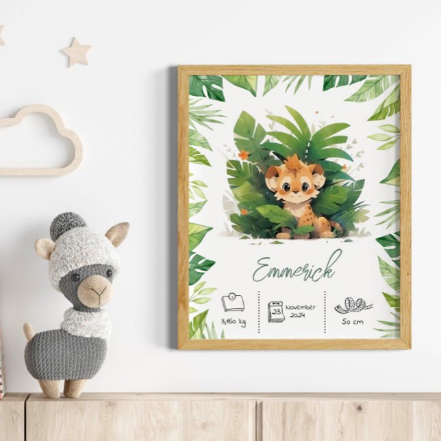 Personalised name lion boho nursery art print (Creator Uploaded)
