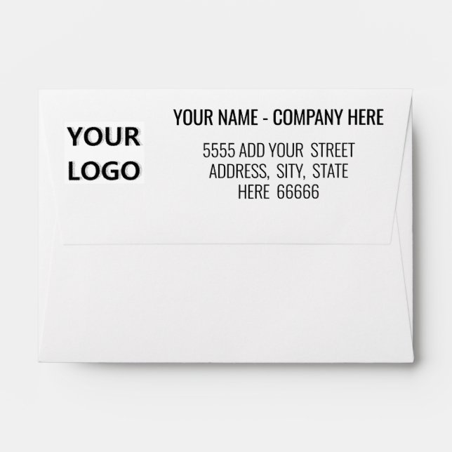 Personalised Name Logo Address Envelope Template (Back (Top Flap))