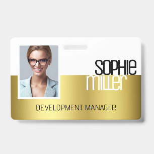 Personalised Name Luxury Golden Gradient Trendy  ID Badge