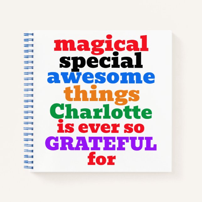 Personalised Name Magical Gratitude Notebook (Front)