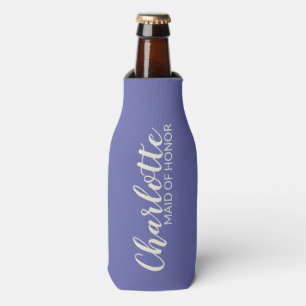 Personalised Name Maid of Honour Elegant Purple Bottle Cooler