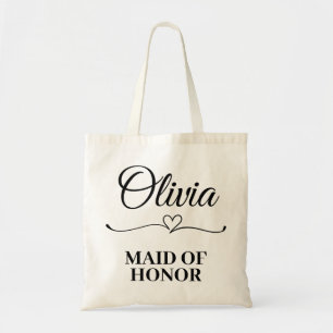 Personalised Name Maid of Honour Wedding Team Tote Bag