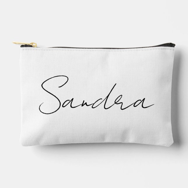 Personalised Name Makeup Bag, Custom Monogrammed C Accessory Pouch (Front)