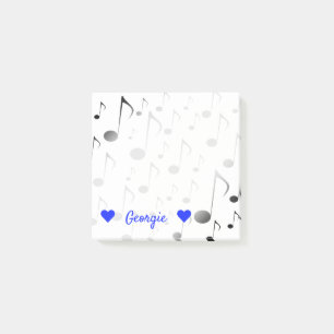 Personalised Name + Many Musical Notes Pattern