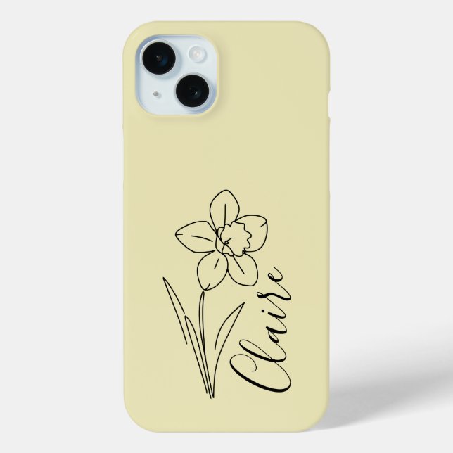 Personalised name March daffodil Birth Flower Case-Mate iPhone Case (Back)