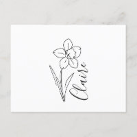 Personalised name March daffodil Birth Flower