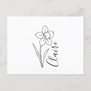 Personalised name March daffodil Birth Flower Holiday Postcard