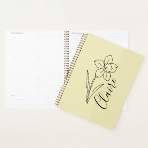 Personalised name March daffodil Birth Flower Planner