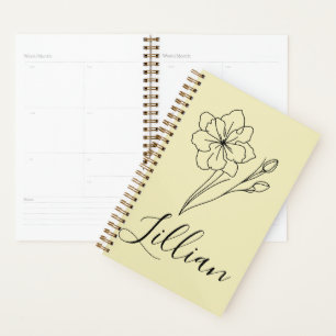 Personalised name March jonquil Birth Flower Planner