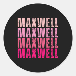 Personalised Name Maxwell I Love Maxwell Vintage Classic Round Sticker
