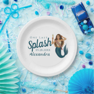 Personalised Name Mermaid Bachelorette Paper Plate