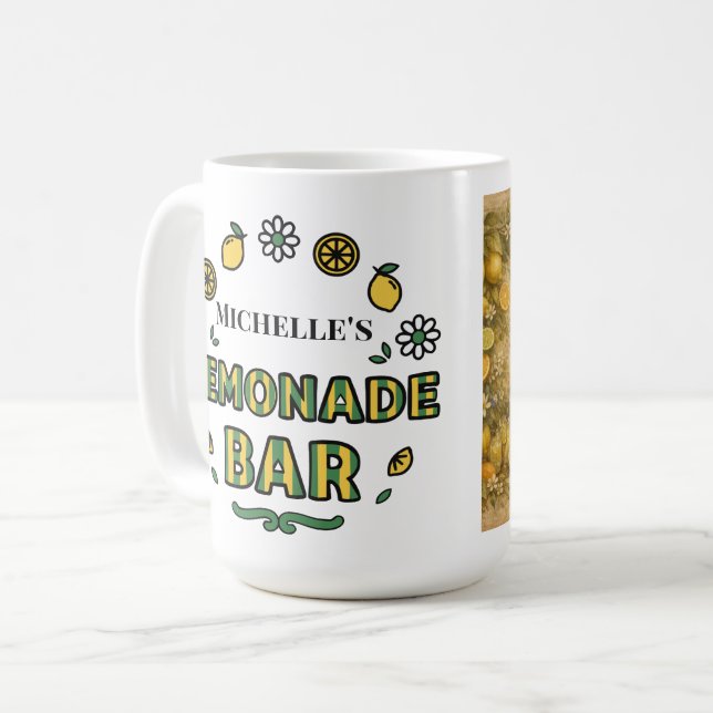 Personalised Name Message Lemon Grove Lemonade Bar Coffee Mug (Front Left)