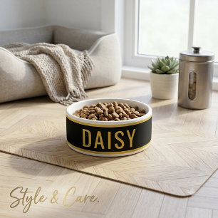 Personalised Name Metallic Gold Black Minimalist