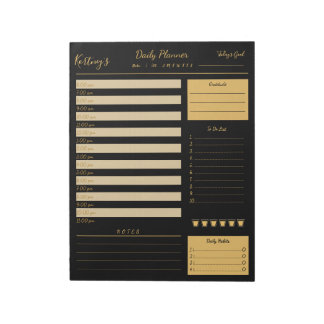 Personalised Name minimal daily planner Notepad