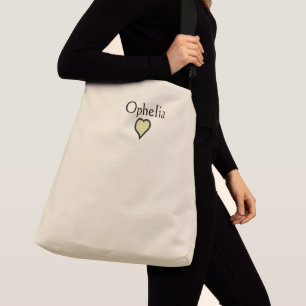 Personalised Name Minimal Heart Black & Cream Crossbody Bag