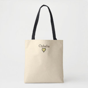 Personalised Name Minimal Heart Black & Cream  Tote Bag