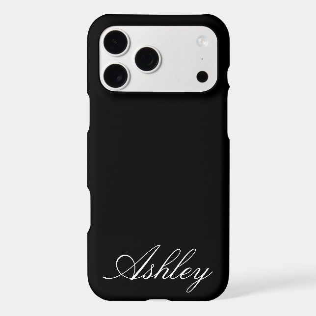 Personalised Name Modern Minimal Monogram Black  (Back)