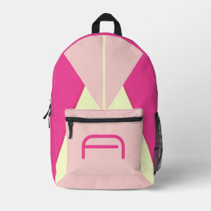 Personalised Name Modern Pink Graphic College Printed Backpack