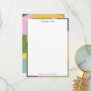 Personalised Name Modern Playful Border Shower Thank You Card