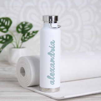 Personalised Name Modern Script Typography Water Bottle