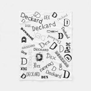 Personalised Name Modern Trendy Boys Girls Fleece Blanket