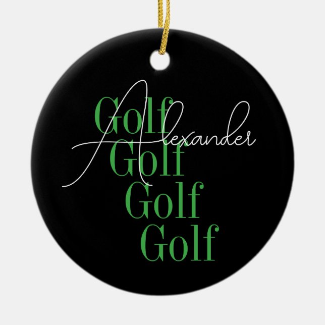Personalised Name Modern Typography Ceramic Tree Decoration (Front)