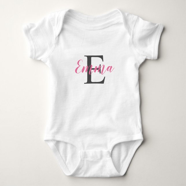 Personalised Name Monogram Baby Bodysuit (Front)